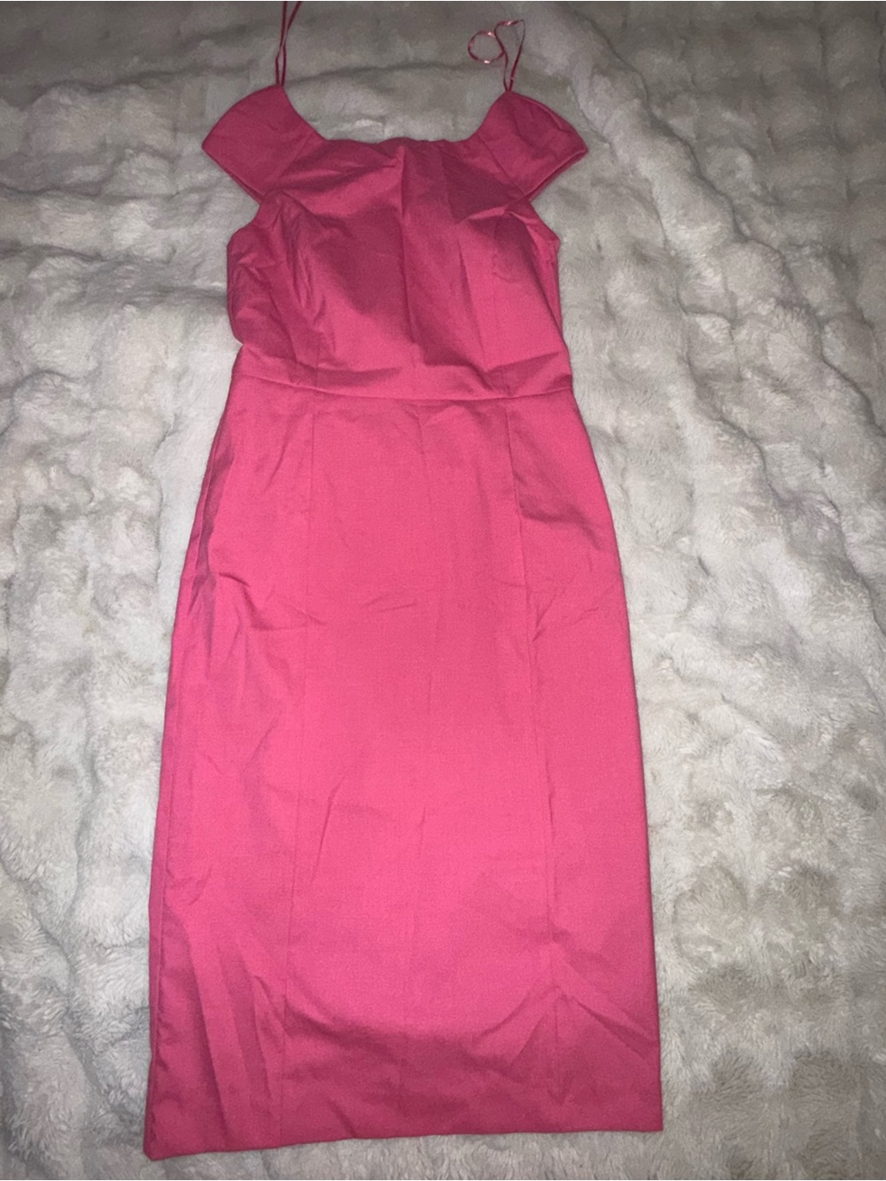 Pink Spaghetti-Strap Midi Dress